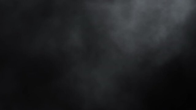 Abstract seamless loop smoke cloud stream move from left to right on black background  cinematic animation background for screen project overlay 