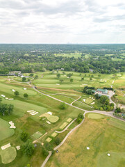 Aerial Drone of Flourtown Pennsylvania Real Estate and Golf Course