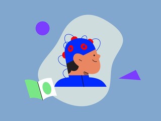 Research with a human on human brain on a laboratory
