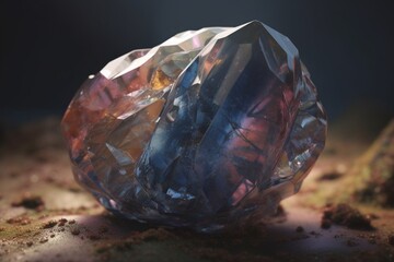 A close-up of a natural object, such as a crystal or gemstone, with interesting and unique shapes and colors, Generative AI