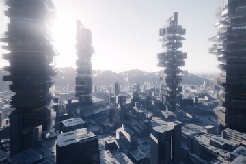A futuristic cityscape with advanced architecture and urban design, Generative AI