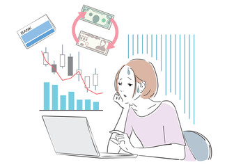 お金の管理がうまくできず不安な女性