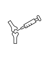 bone joint with injection icon, vector best line icon.