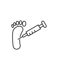 foot with injection icon, vector best line icon.