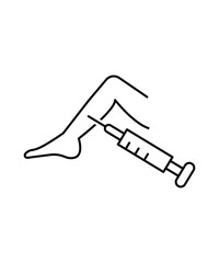 Obraz premium woman leg with injection icon, vector best line icon.