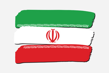 Iran Flag with colored hand drawn lines in Vector Format