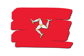 Isle of Man Flag with colored hand drawn lines in Vector Format