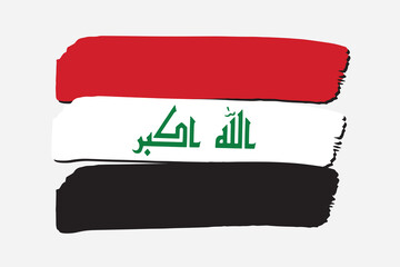 Iraq Flag with colored hand drawn lines in Vector Format