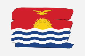 Kiribati Flag with colored hand drawn lines in Vector Format