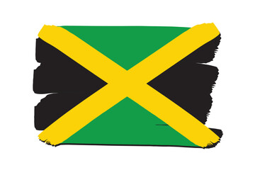 Jamaica Flag with colored hand drawn lines in Vector Format