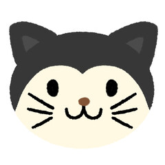 Line drawing of a yellow and black cat with a cute face, illustrations, elements, banners, cute style