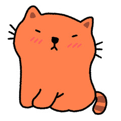 Line drawing of a orange cat with a cute face, illustrations, elements, banners, cute style