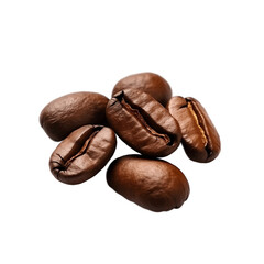 Coffee beans flying isolated on isolated png background. Generative AI.