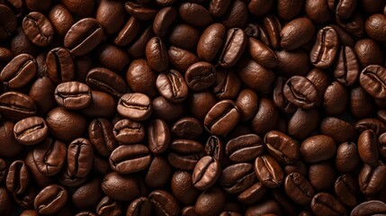 Obraz premium Roasted coffee beans background. Generative AI