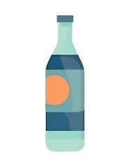 Blue glass bottle with refreshing organic drink