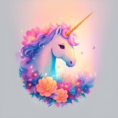 "Step into a world of wonder and fantasy with this captivating unicorn image from Adobe Stock Photos. This AI-generated masterpiece brings to life the ethereal beauty of these mythical creatures, show