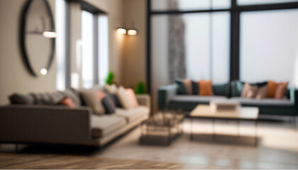 modern living room, blurred modern apartment interior background, blurred living room background  , modern living room with sofa, Ai Generate 