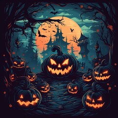 Fototapeta premium An illustration of Halloween , AI Generated