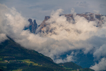 beautiful views of the surrounding mountains seen from Eppan in South Tyrol
