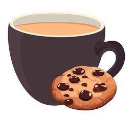 Gourmet coffee mug with chocolate dessert