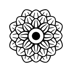 Simple dahlia flower symbol isolated on white background - vector