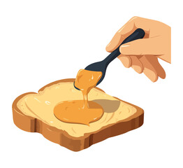 honey spread on bread