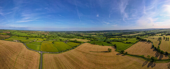 Scenic aerial landscape photography in Yorkshire, UK