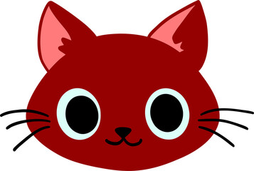 Red cat face