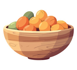 Fresh organic fruit and vegetable bowl