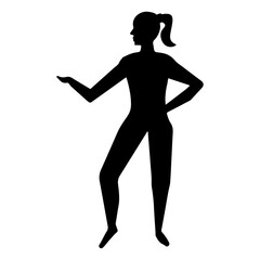 Obraz na płótnie Canvas silhouette of woman exercising