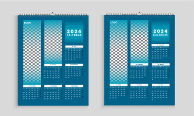 mordent Calendar 2024, calendar 2024 week start Sunday corporate design template vector