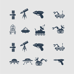 set of space logo vector icon
