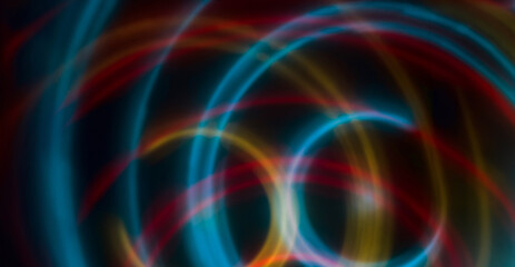 abstract color light circle on black background