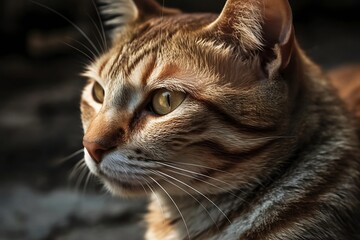 Red house cat. Close-up on a cat. 
