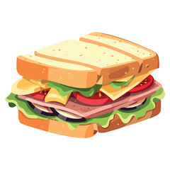 Fresh gourmet sandwich with juicy beef and cheddar
