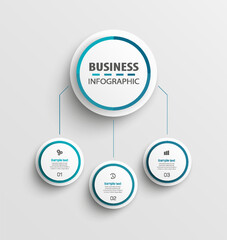 Business vector infographic template with 3 options or steps. Can be used for workflow layout, diagram, annual report, web design