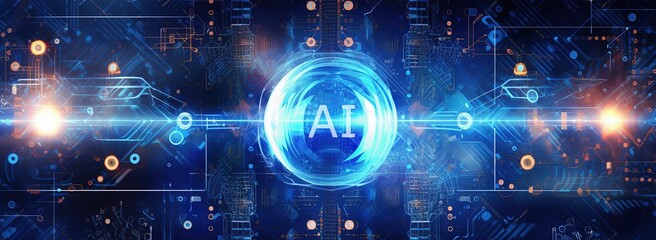 Background of Artificial Intelligence( AI) for technology, innovation and networking. Transparent Artificial Intelligence logos
