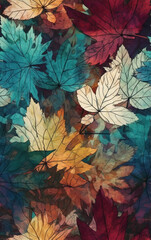 Colorful leaf illustration,created with generative ai tecnology.