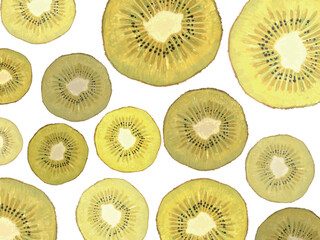 Golden Kiwi Pattern Background Clip Arts