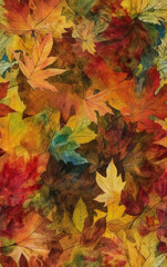 Naklejka na ściany i meble Colorful leaf illustration,created with generative ai tecnology.