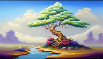 Generative AI landscape with tree