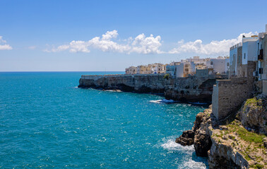 Fototapeta na wymiar View of Polignano a Mare, province of Bari, Puglia, Italy