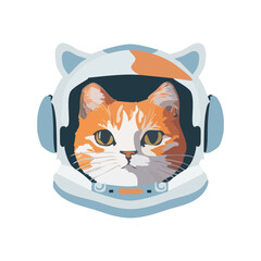 A cute cat wearing astronaut helmet vector illustration