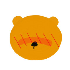 Drawing of teddy bear with emotional emoji characters