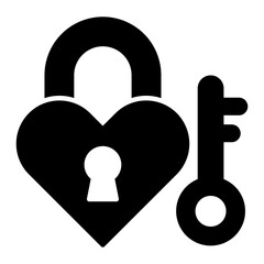 Love Lock Glyph Icon