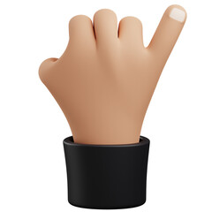 3d promise hand gesture illustration with isolated design