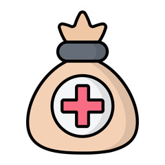 Medical Donation Line Color Icon