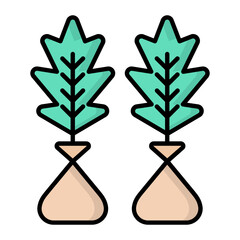 Reforestation Line Color Icon