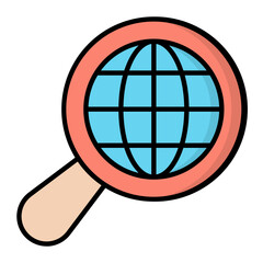 Global Search Line Color Icon
