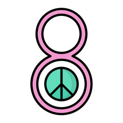 Womens Day Line Color Icon